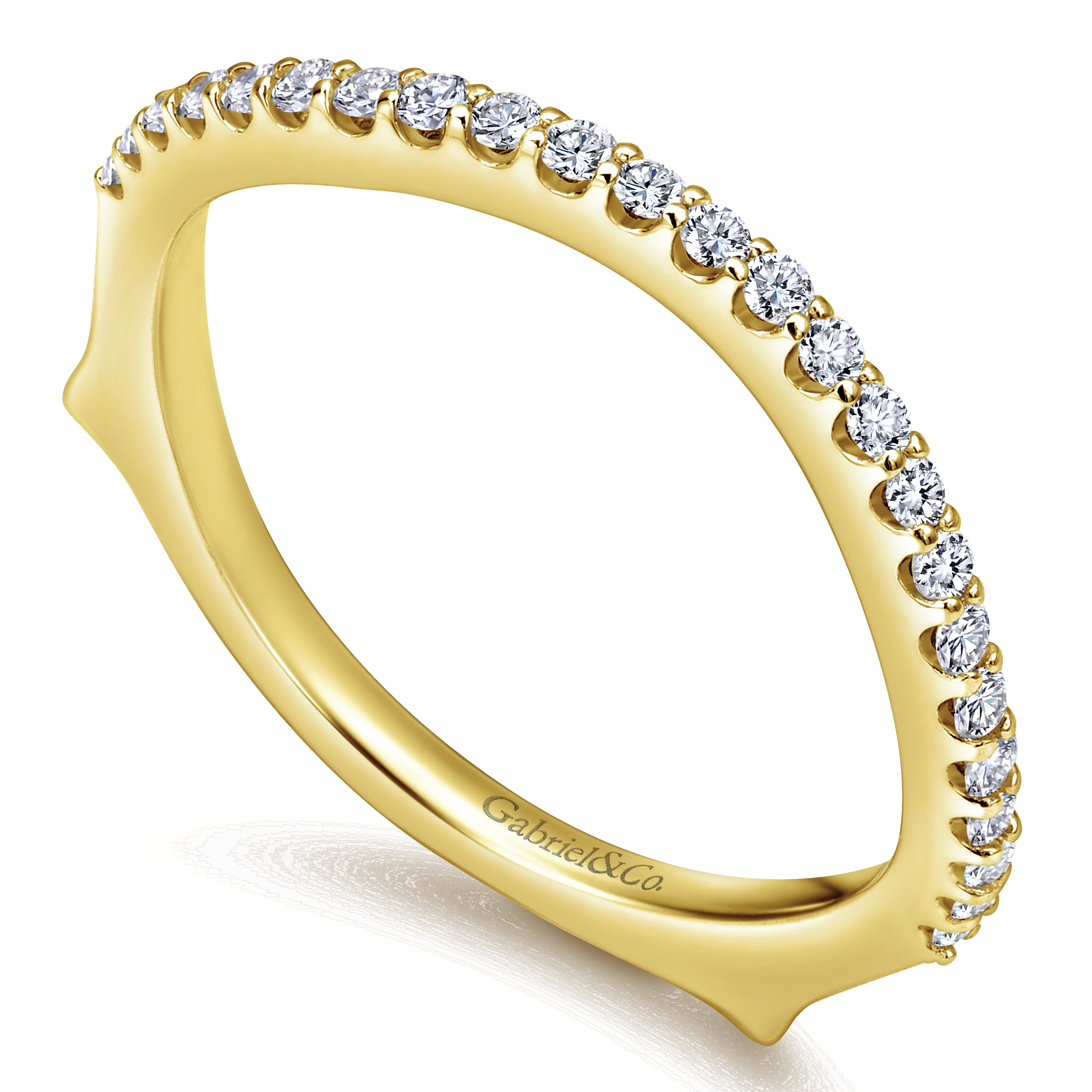 14K Yellow Gold Matching Wedding Band - 0.22 ct - Shot 3