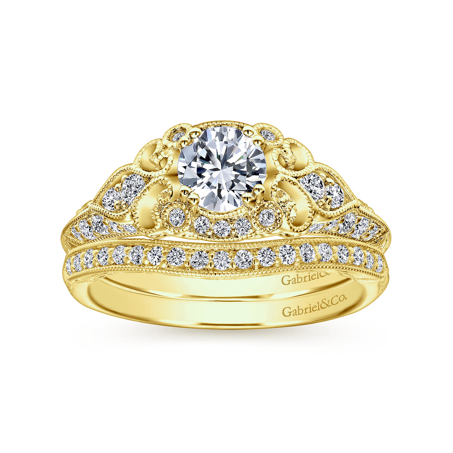 14K Yellow Gold Matching Wedding Band - 0.1 ct - Shot 4