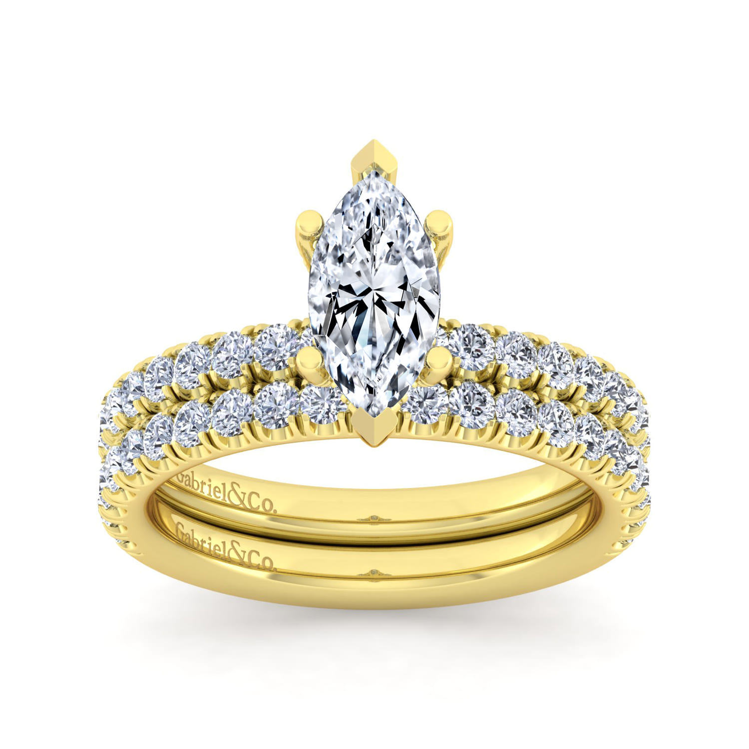 14K Yellow Gold Matching Wedding Band - 0.45 ct - Shot 4