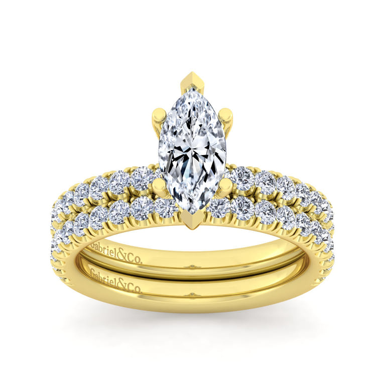 14K Yellow Gold Matching Wedding Band - 0.45 ct - Shot 4