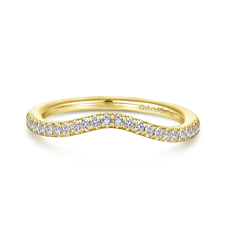 14K Yellow Gold Matching Wedding Band - 0.15 ct - Shot 1