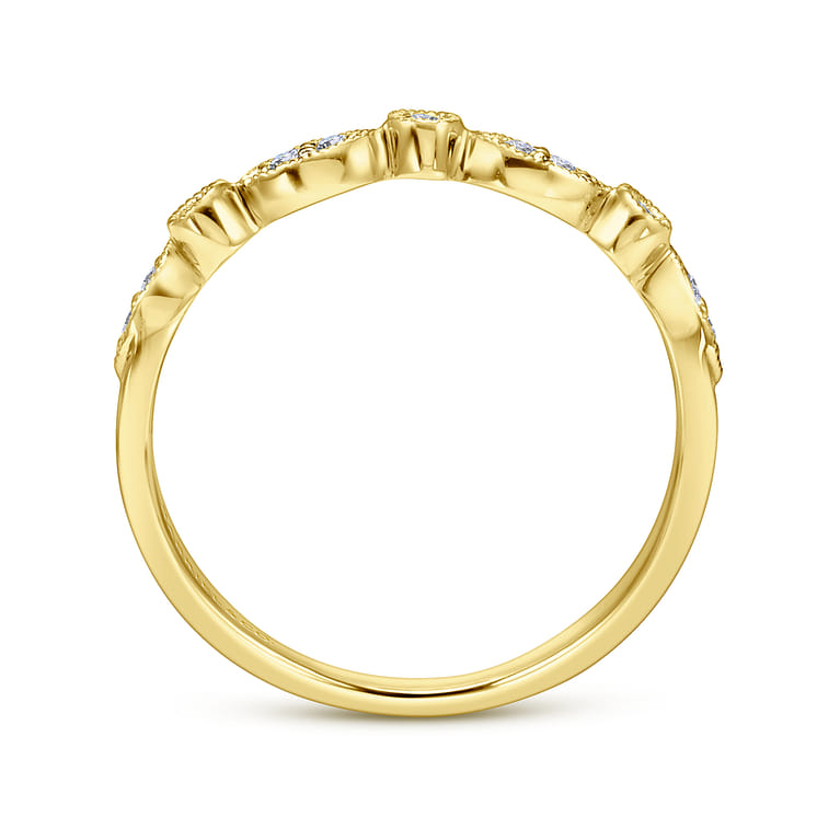 14K Yellow Gold Matching Wedding Band - 0.1 ct - Shot 2