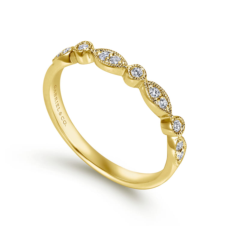 14K Yellow Gold Matching Wedding Band - 0.1 ct - Shot 3