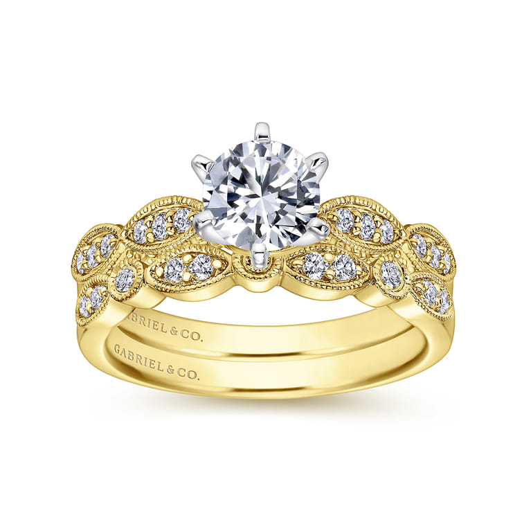 14K Yellow Gold Matching Wedding Band - 0.1 ct - Shot 4