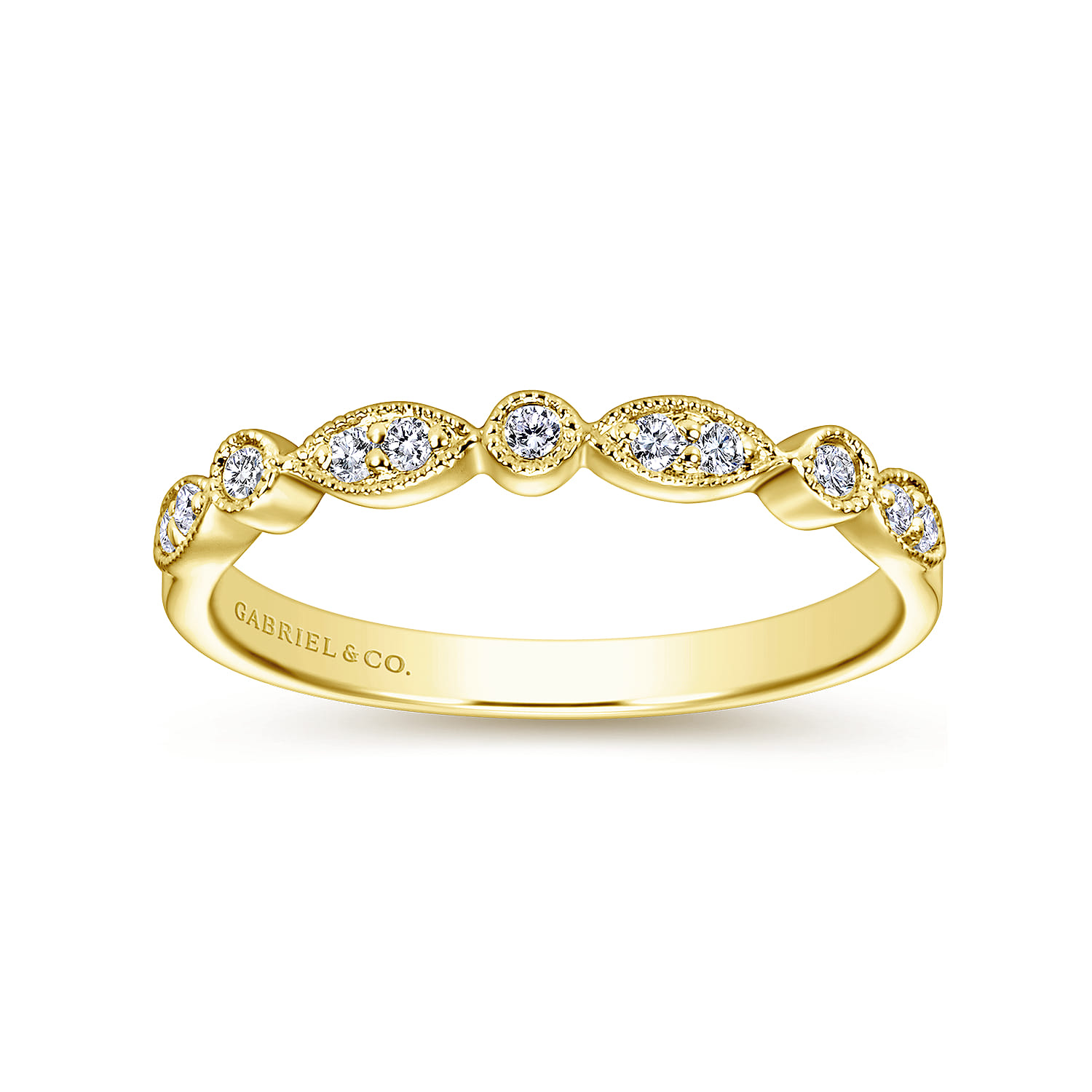 14K Yellow Gold Matching Wedding Band - 0.1 ct - Shot 5