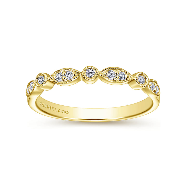 14K Yellow Gold Matching Wedding Band - 0.1 ct - Shot 5