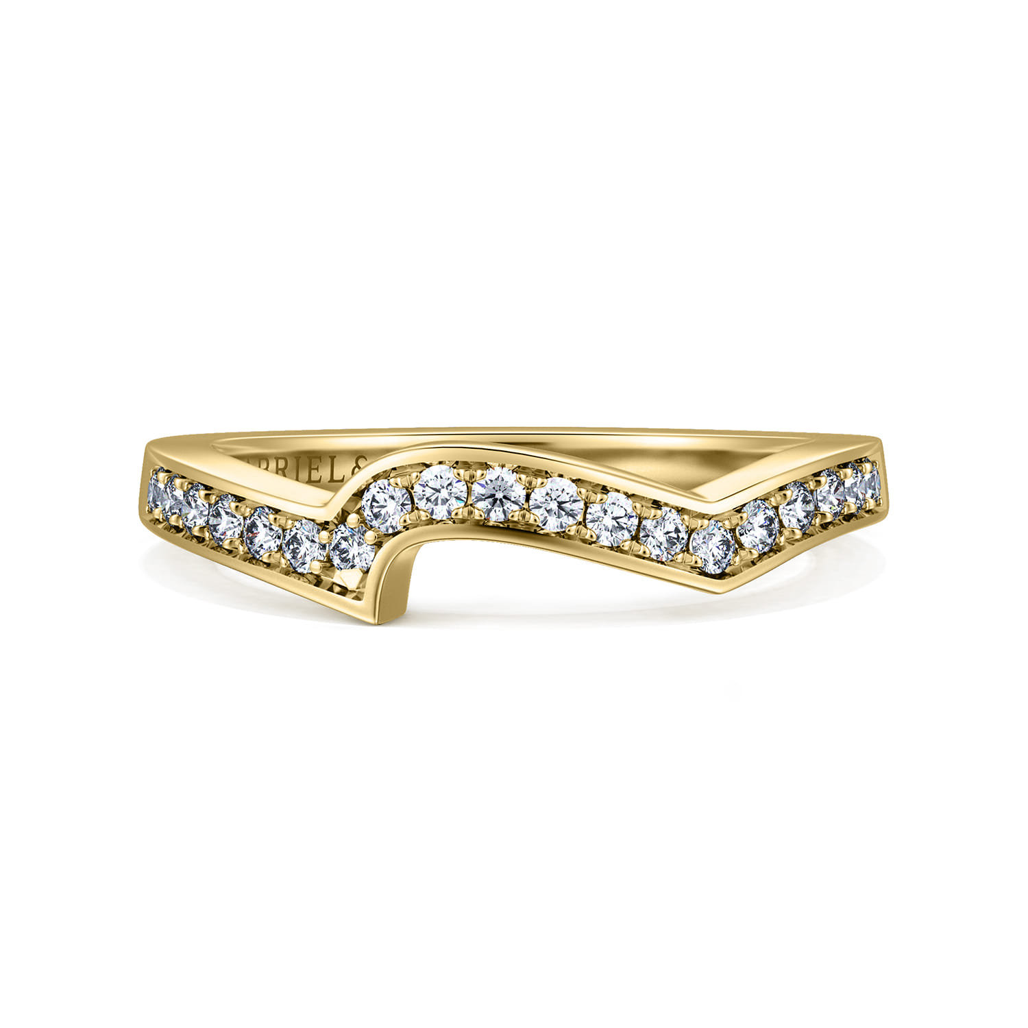 14K Yellow Gold Matching Wedding Band - 0.18 ct - Shot 1