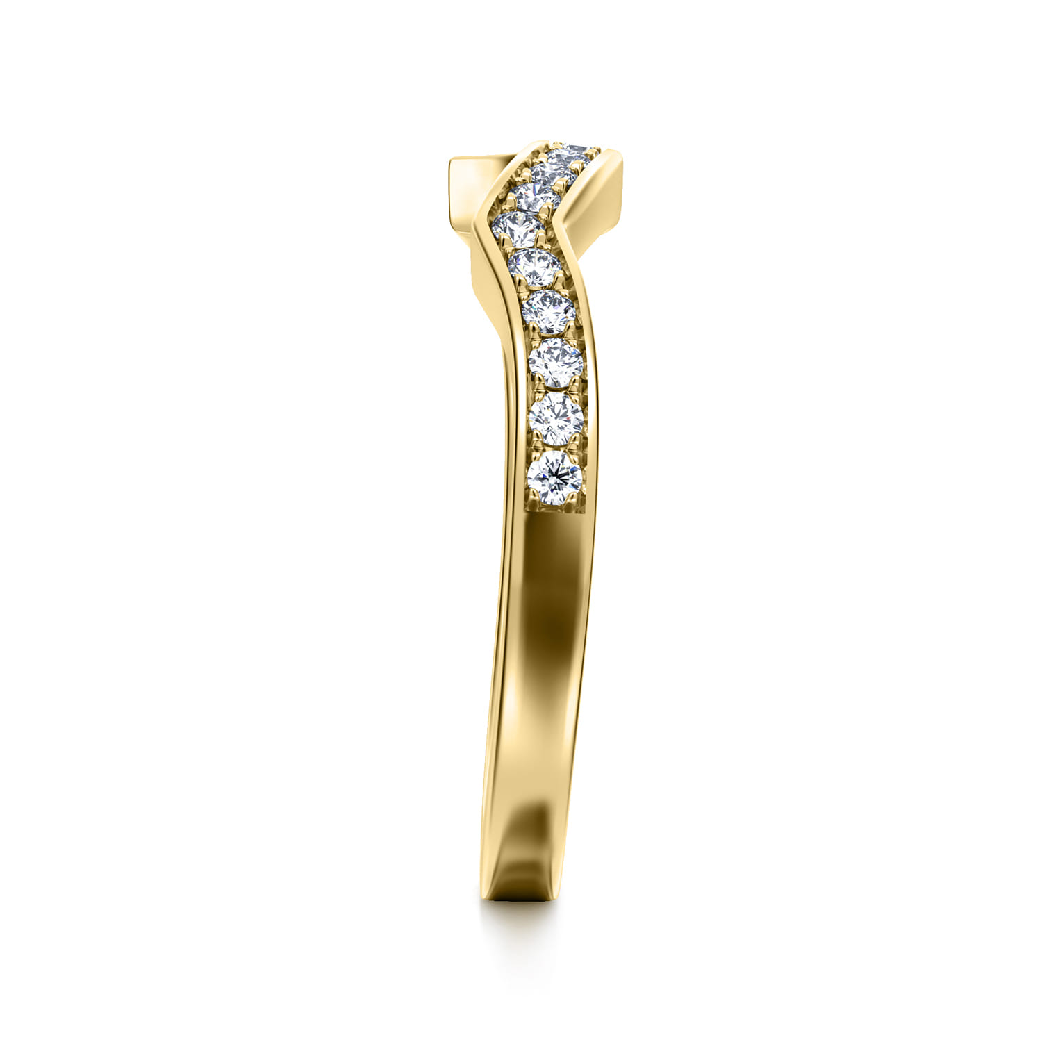 14K Yellow Gold Matching Wedding Band - 0.18 ct - Shot 4