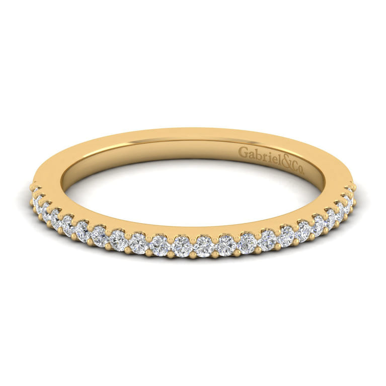 14K Yellow Gold Matching Wedding Band - 0.18 ct - Shot 1