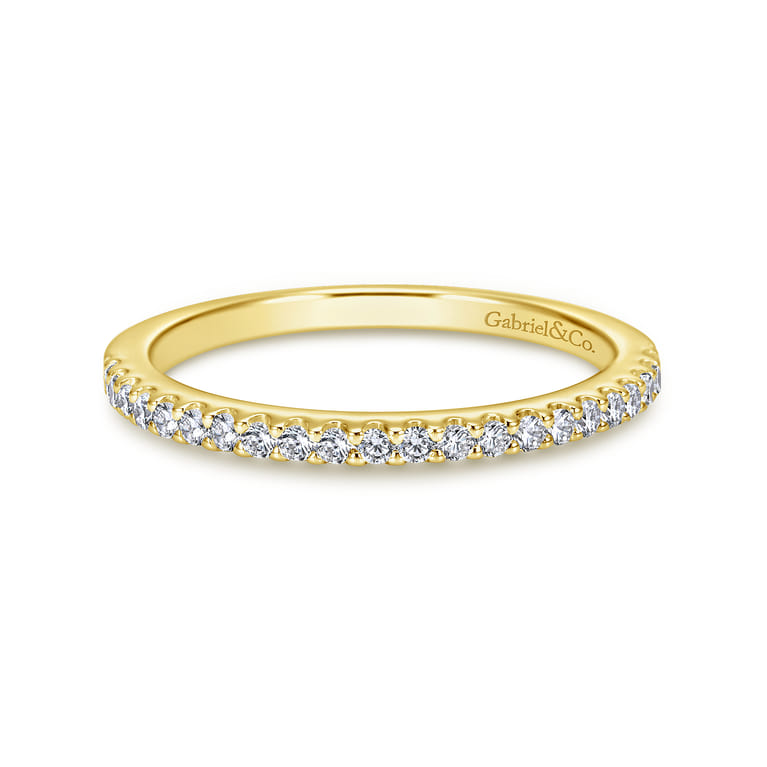 14K Yellow Gold Matching Wedding Band - 0.18 ct - Shot 1
