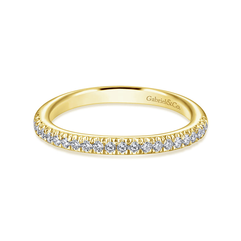 14K Yellow Gold Matching Wedding Band - 0.2 ct - Shot 1