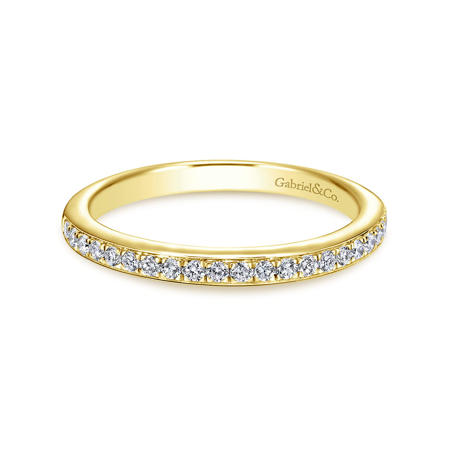 14K Yellow Gold Matching Wedding Band - 0.2 ct - Shot 1