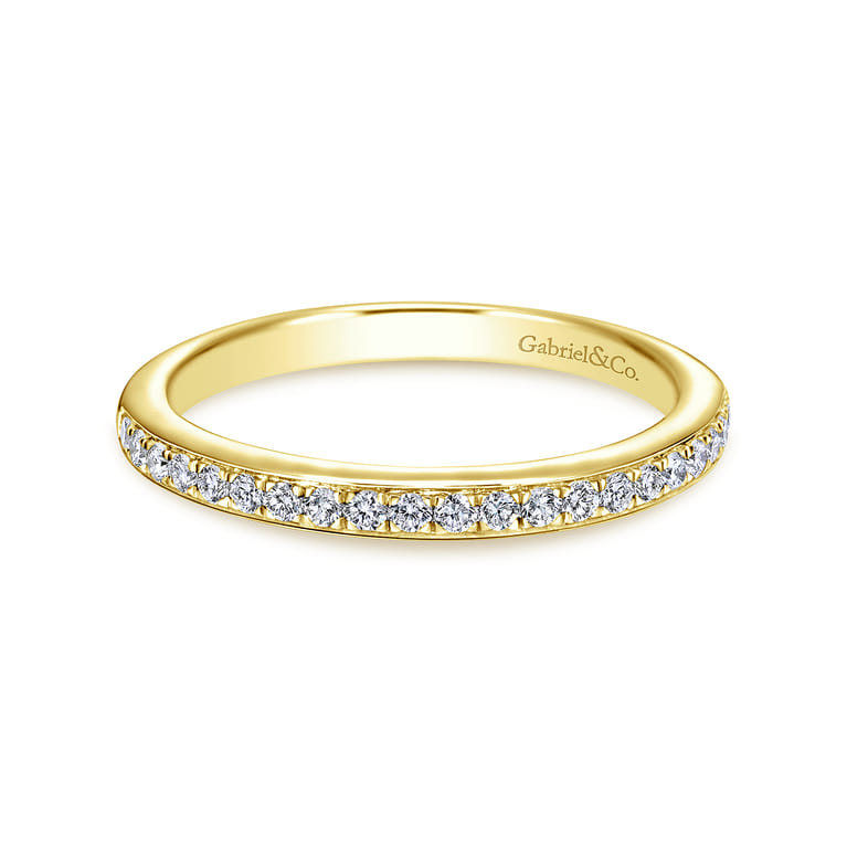 14K Yellow Gold Matching Wedding Band - 0.2 ct - Shot 1