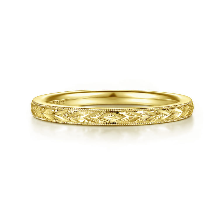 14K Yellow Gold Matching Wedding Band - Shot 1