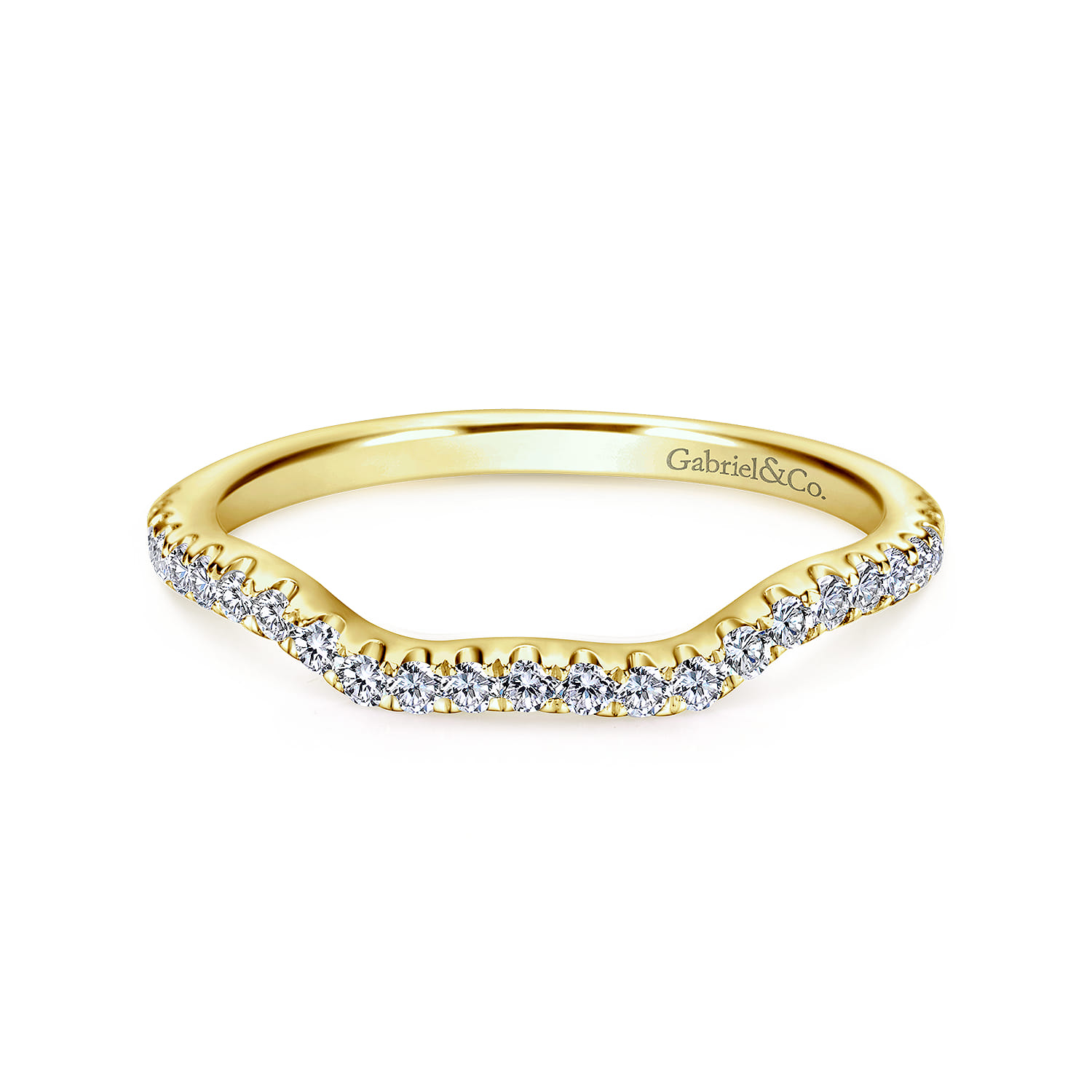 14K Yellow Gold Matching Wedding Band - 0.2 ct - Shot 1