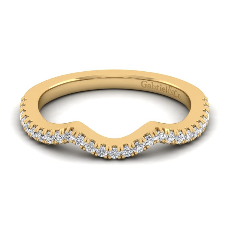 14K Yellow Gold Matching Wedding Band - 0.18 ct - Shot 1