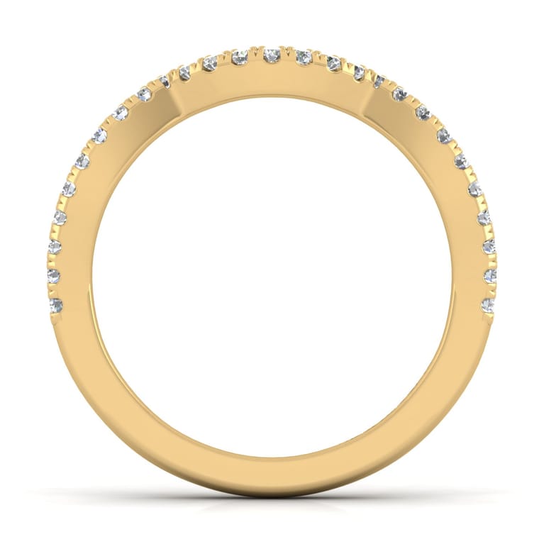 14K Yellow Gold Matching Wedding Band - 0.18 ct - Shot 2