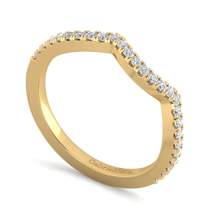 14K Yellow Gold Matching Wedding Band - 0.18 ct - Shot 3
