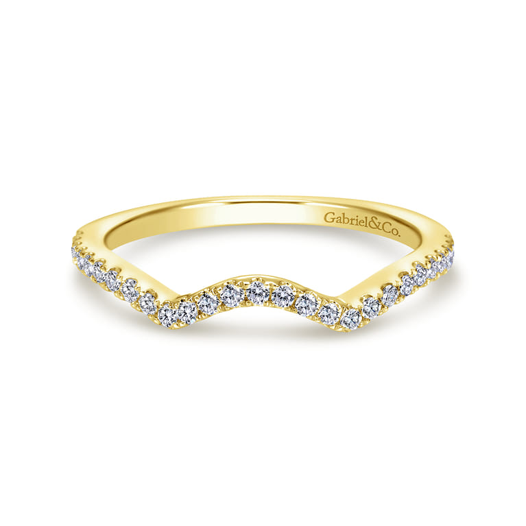 14K Yellow Gold Matching Wedding Band - 0.18 ct - Shot 1