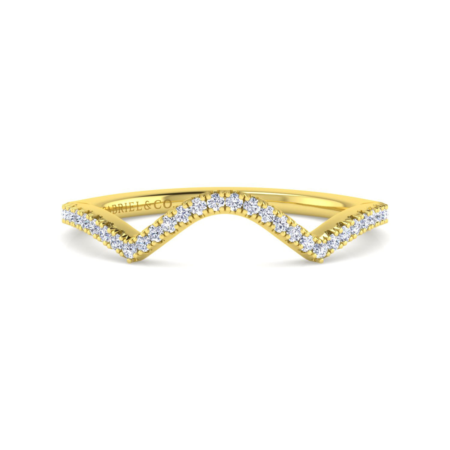 14K Yellow Gold Matching Wedding Band - 0.15 ct - Shot 1