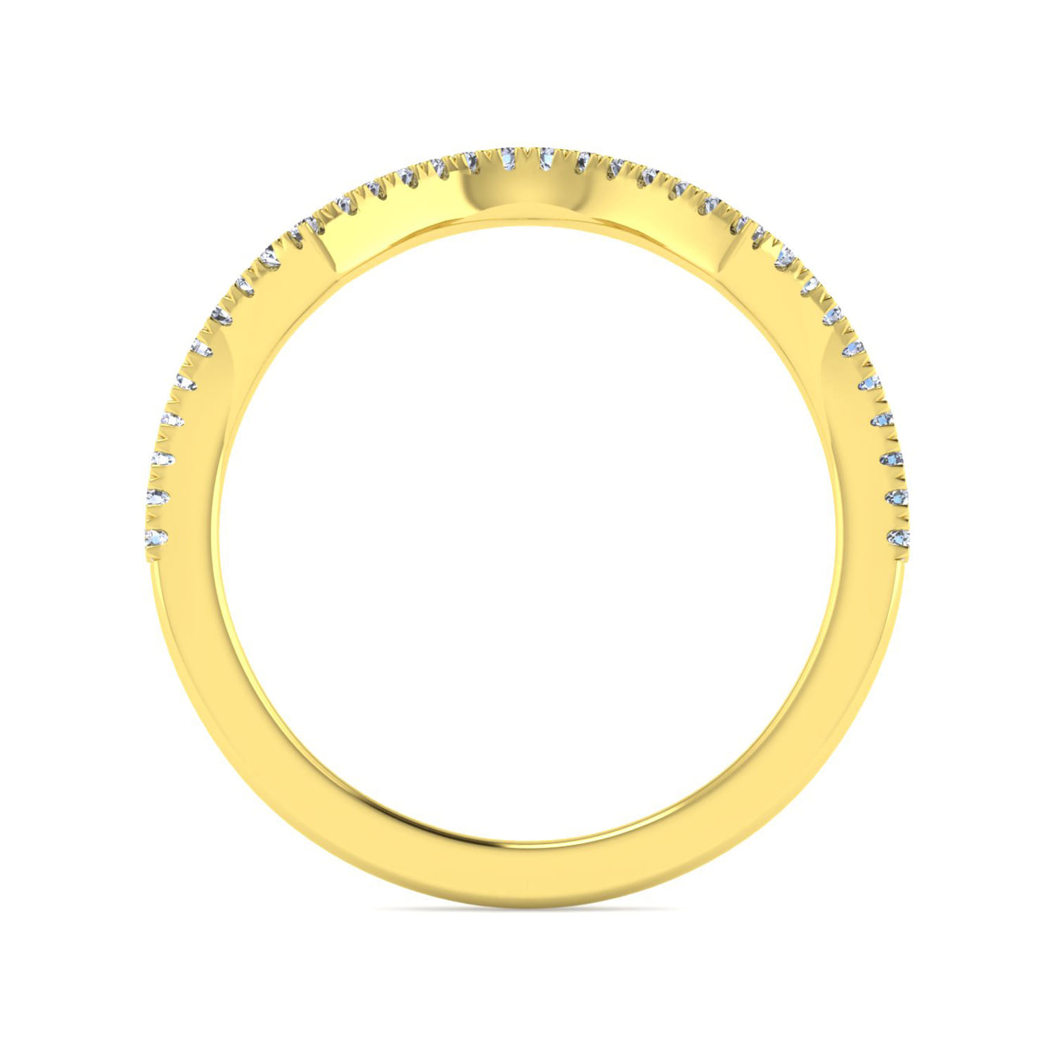14K Yellow Gold Matching Wedding Band - 0.15 ct - Shot 2