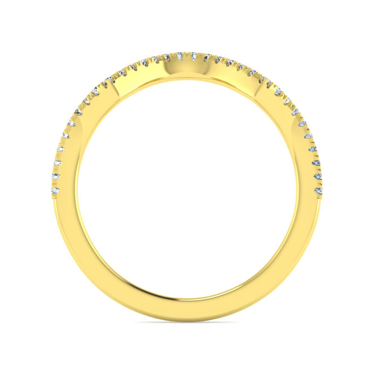 14K Yellow Gold Matching Wedding Band - 0.15 ct - Shot 2