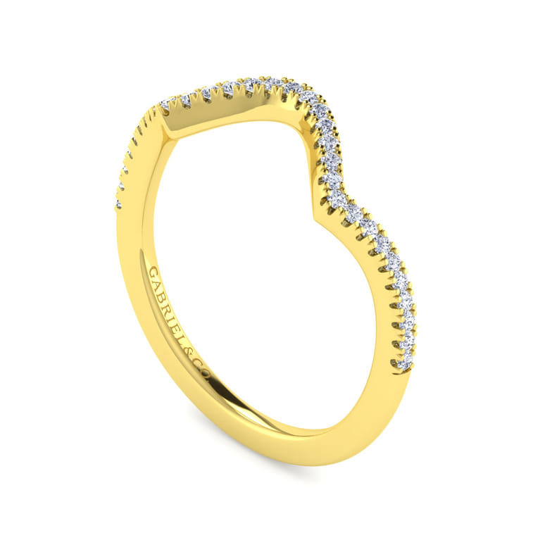14K Yellow Gold Matching Wedding Band - 0.15 ct - Shot 3