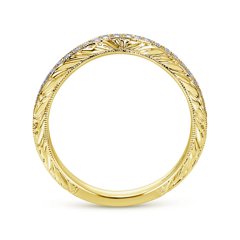 14K Yellow Gold Matching Wedding Band - 0.19 ct - Shot 2