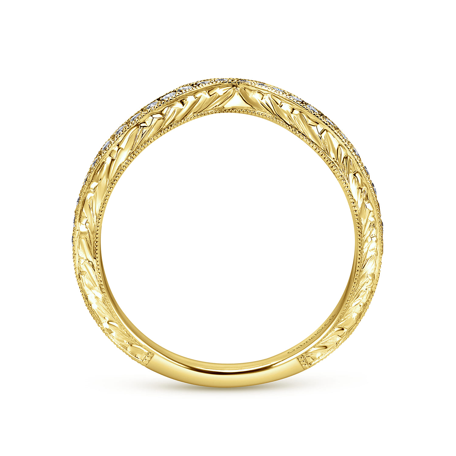 14K Yellow Gold Matching Wedding Band - 0.19 ct - Shot 2