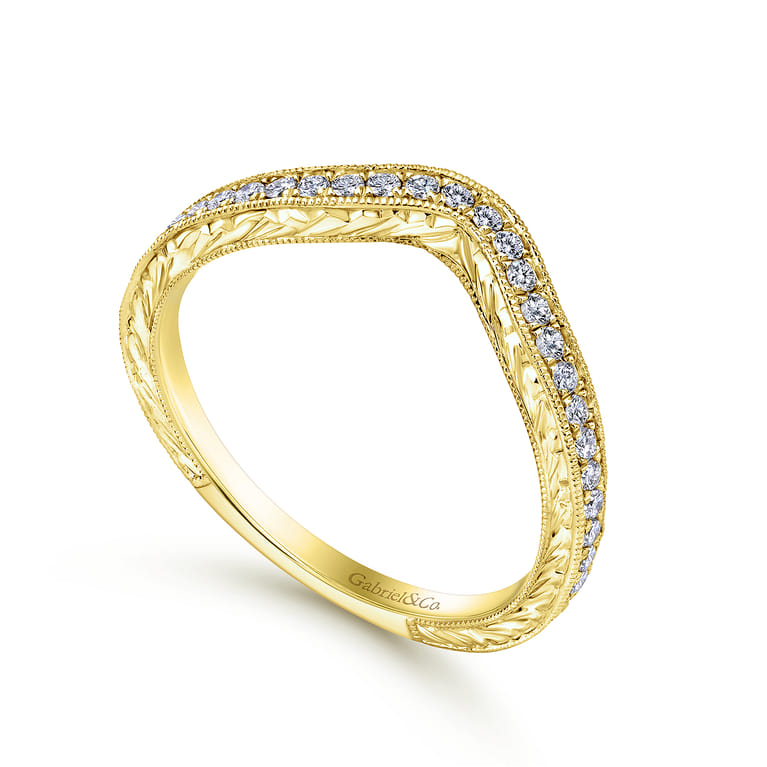 14K Yellow Gold Matching Wedding Band - 0.19 ct - Shot 3