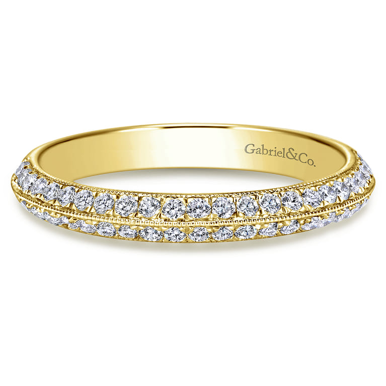 14K Yellow Gold Matching Wedding Band - 0.34 ct - Shot 1