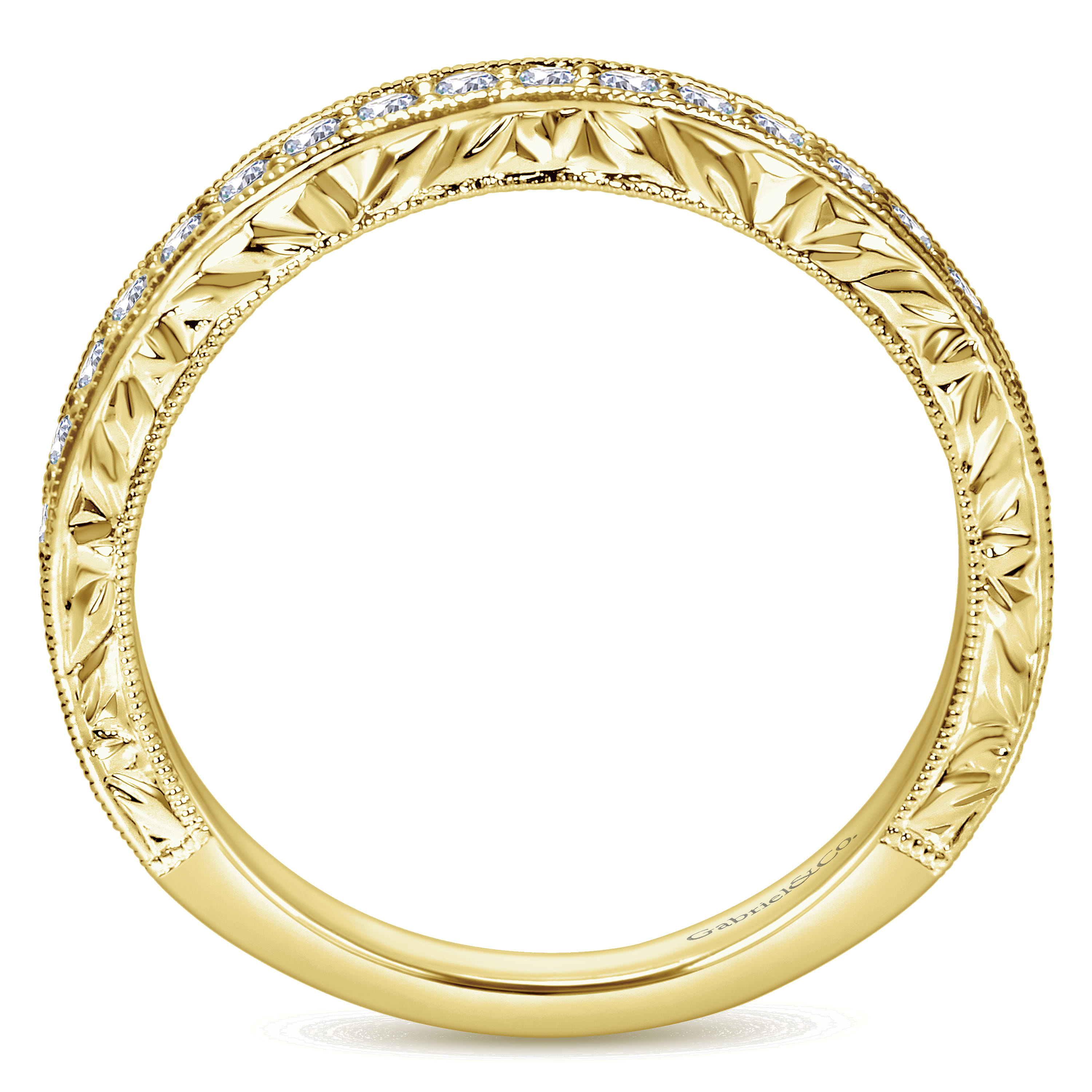 14K Yellow Gold Matching Wedding Band - 0.35 ct - Shot 2