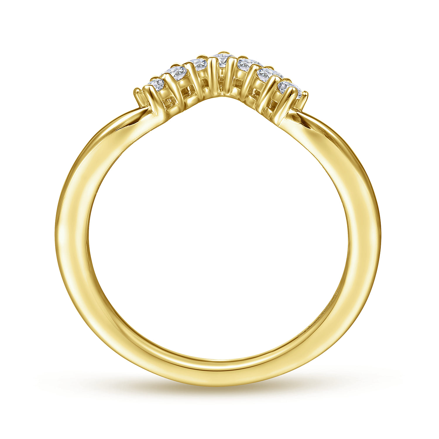 14K Yellow Gold Matching Wedding Band - 0.2 ct - Shot 2