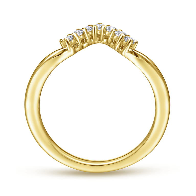14K Yellow Gold Matching Wedding Band - 0.2 ct - Shot 2