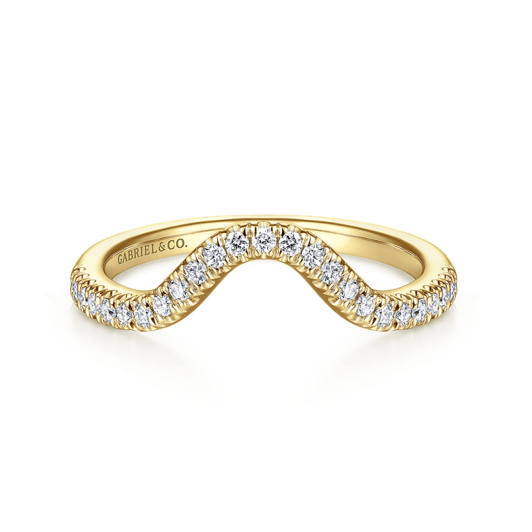 14K Yellow Gold Matching Wedding Band - 0.18 ct - Shot 1