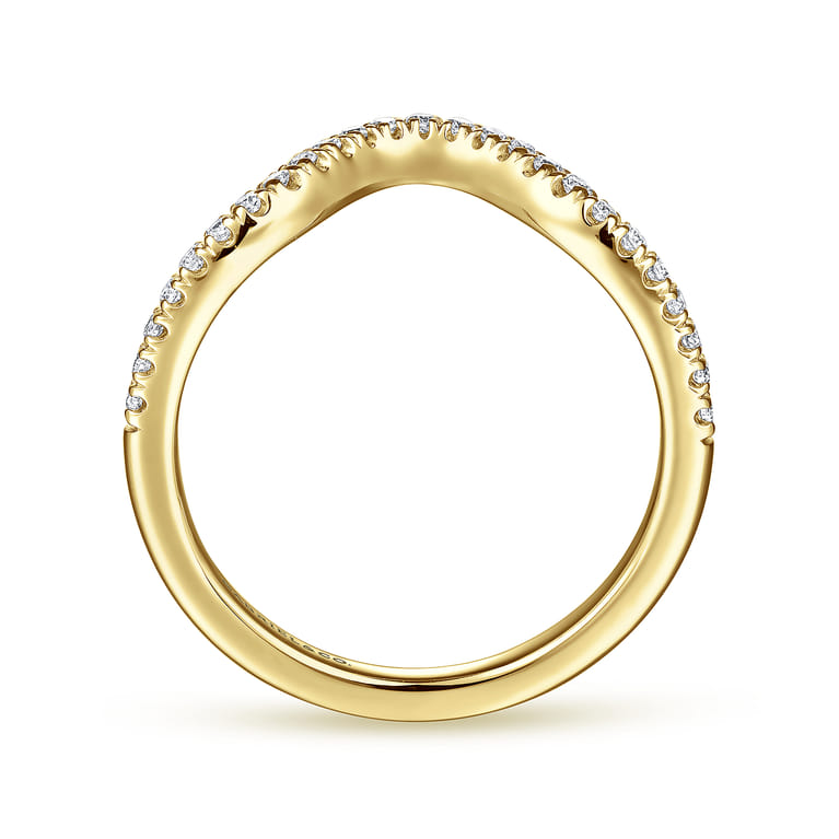 14K Yellow Gold Matching Wedding Band - 0.18 ct - Shot 2