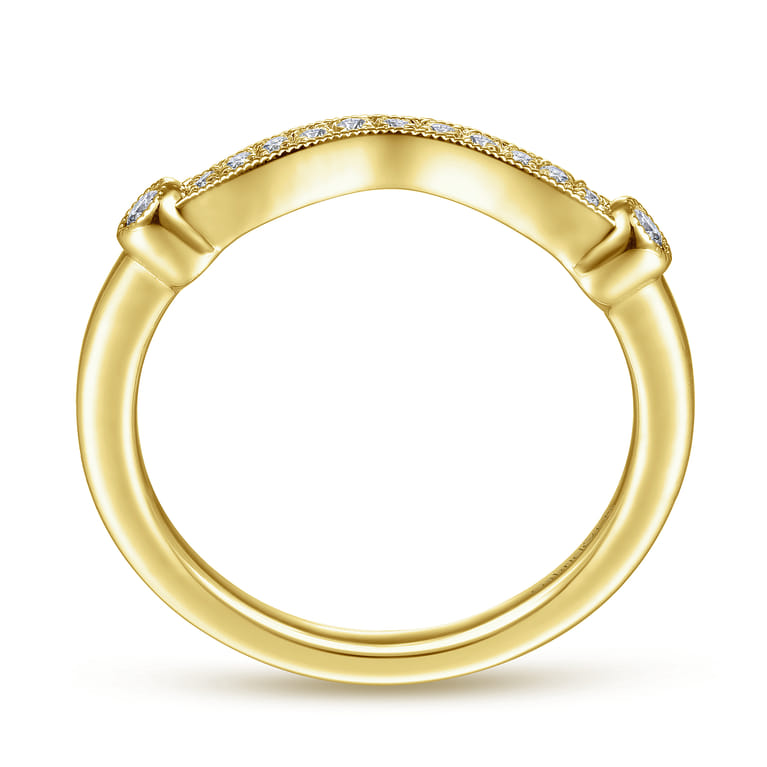 14K Yellow Gold Matching Wedding Band - 0.12 ct - Shot 2