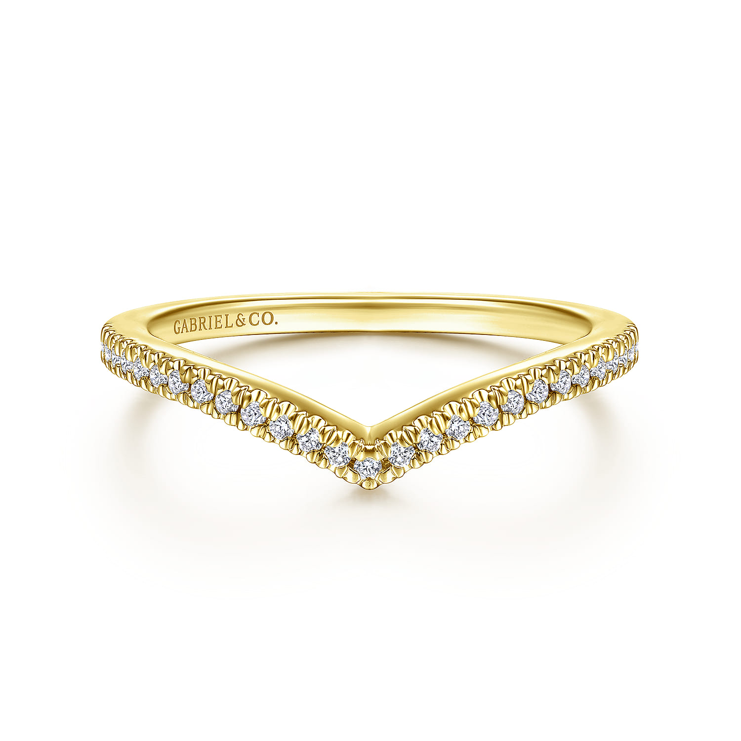 14K Yellow Gold Matching Wedding Band - 0.13 ct - Shot 1