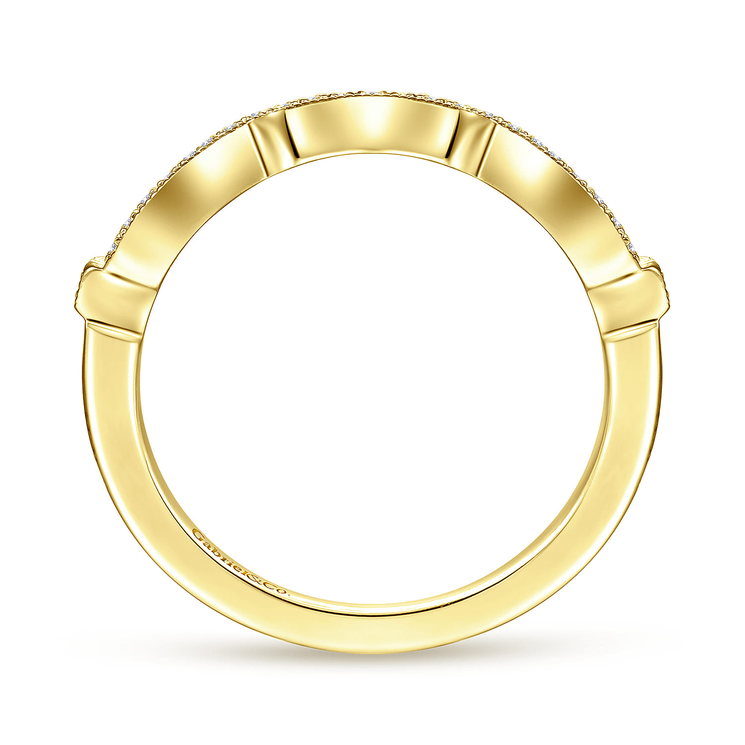 14K Yellow Gold Matching Wedding Band - 0.08 ct - Shot 2