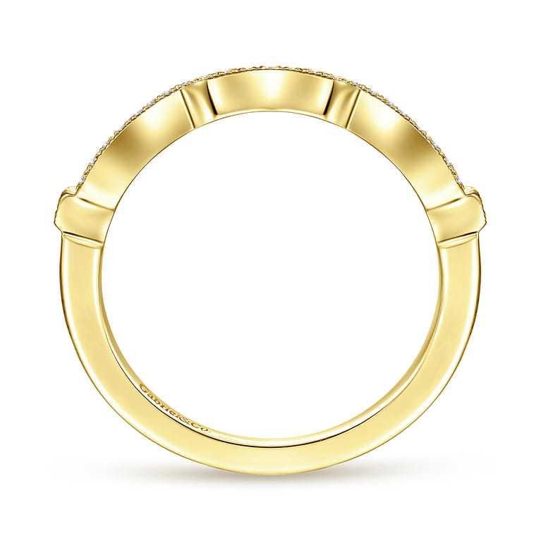 14K Yellow Gold Matching Wedding Band - 0.08 ct - Shot 2