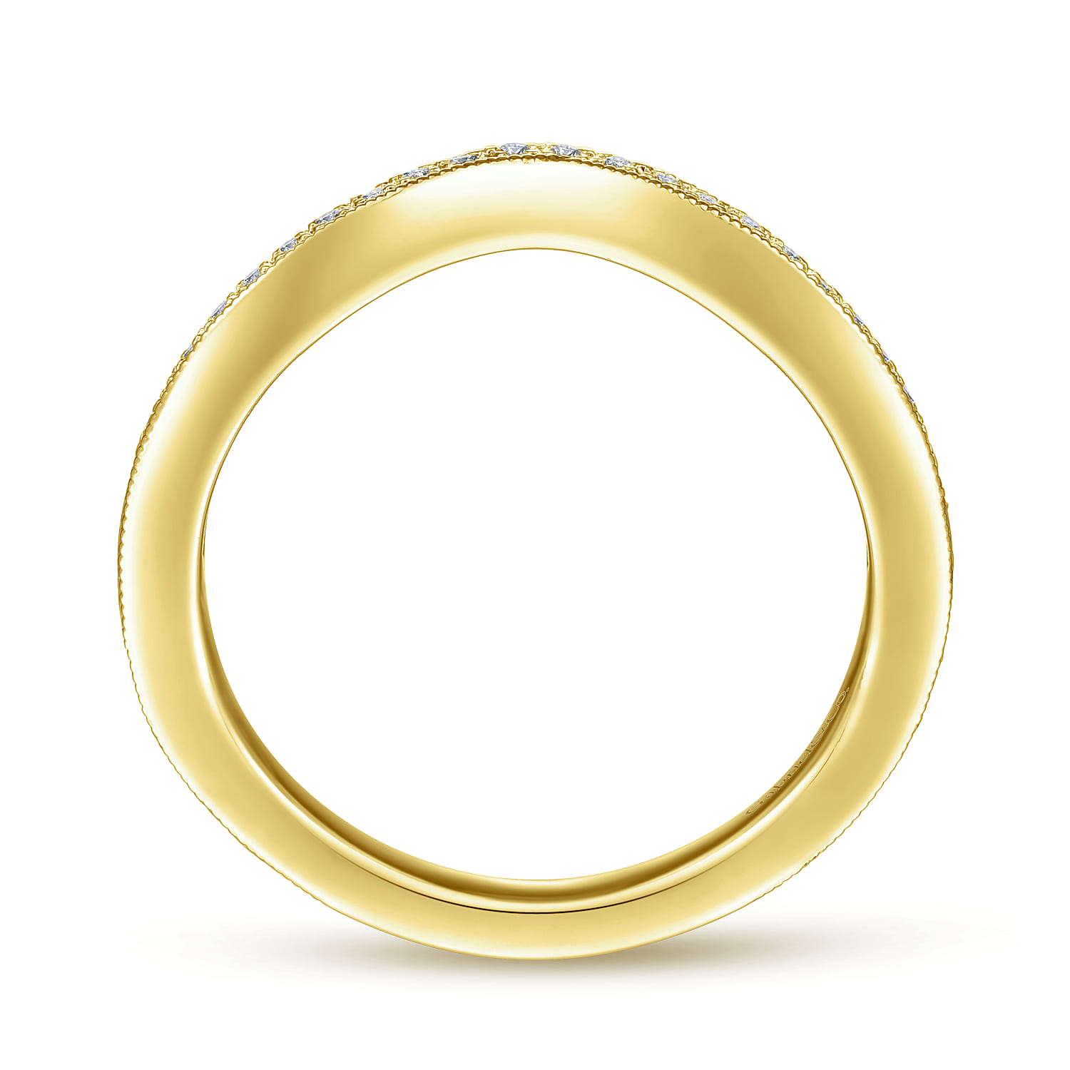 14K Yellow Gold Matching Wedding Band - 0.1 ct - Shot 2