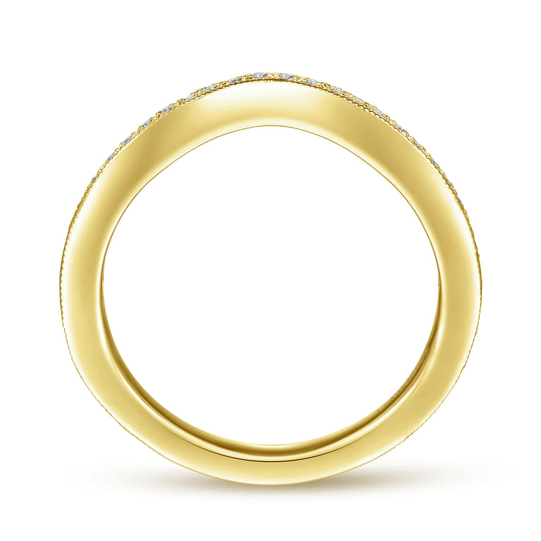 14K Yellow Gold Matching Wedding Band - 0.1 ct - Shot 2