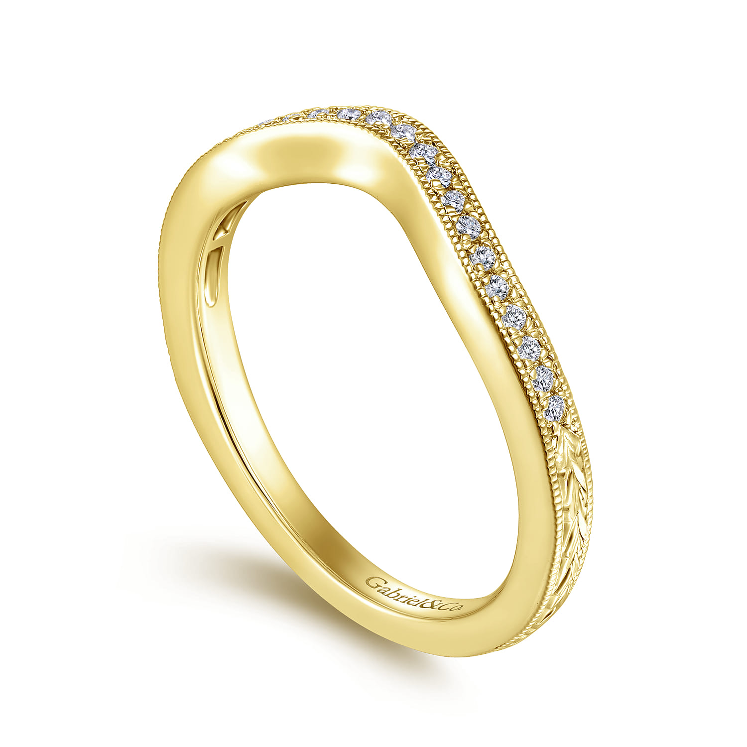 14K Yellow Gold Matching Wedding Band - 0.1 ct - Shot 3