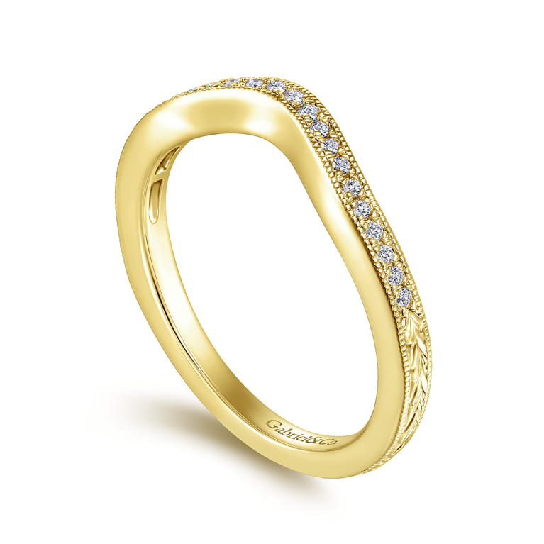 14K Yellow Gold Matching Wedding Band - 0.1 ct - Shot 3