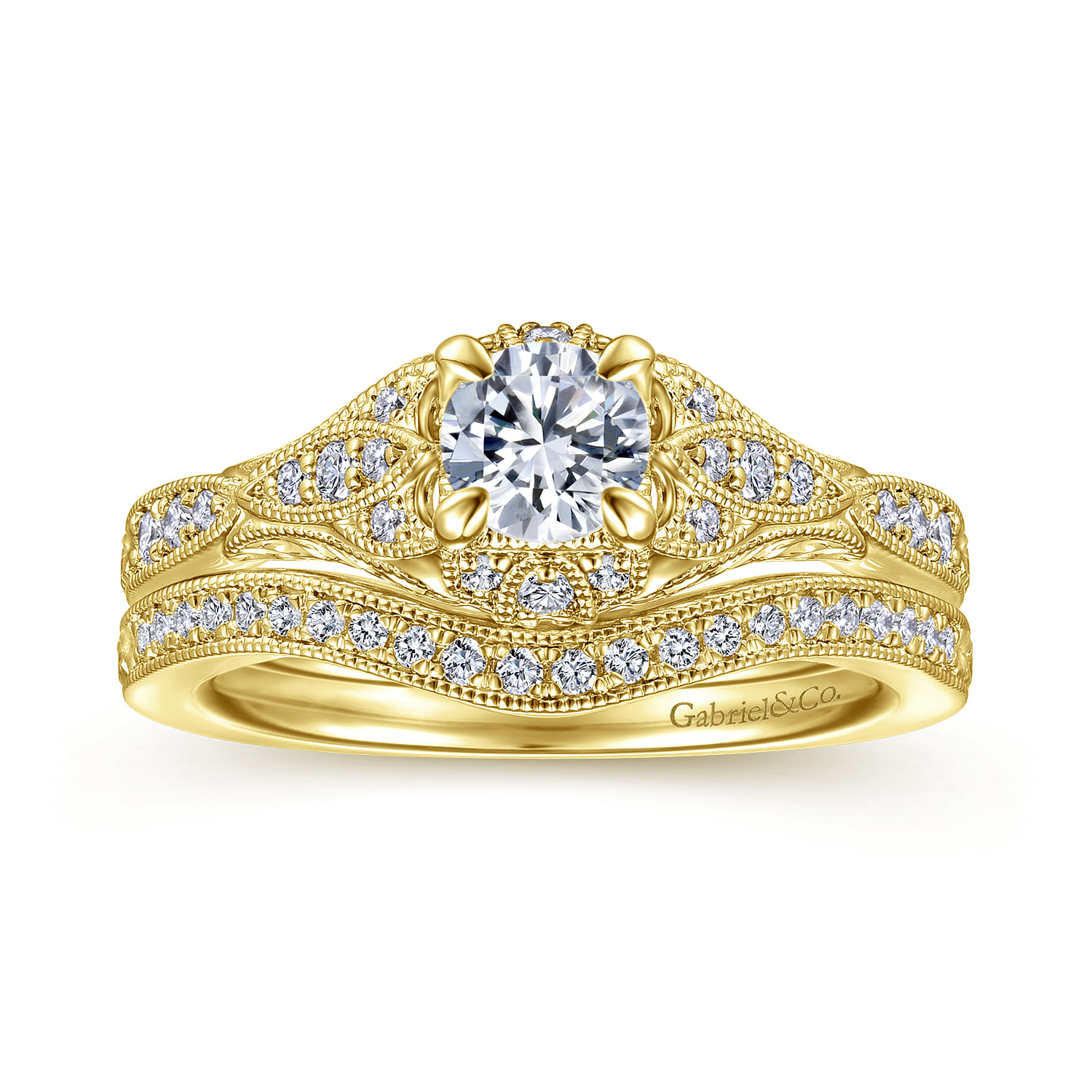 14K Yellow Gold Matching Wedding Band - 0.1 ct - Shot 4