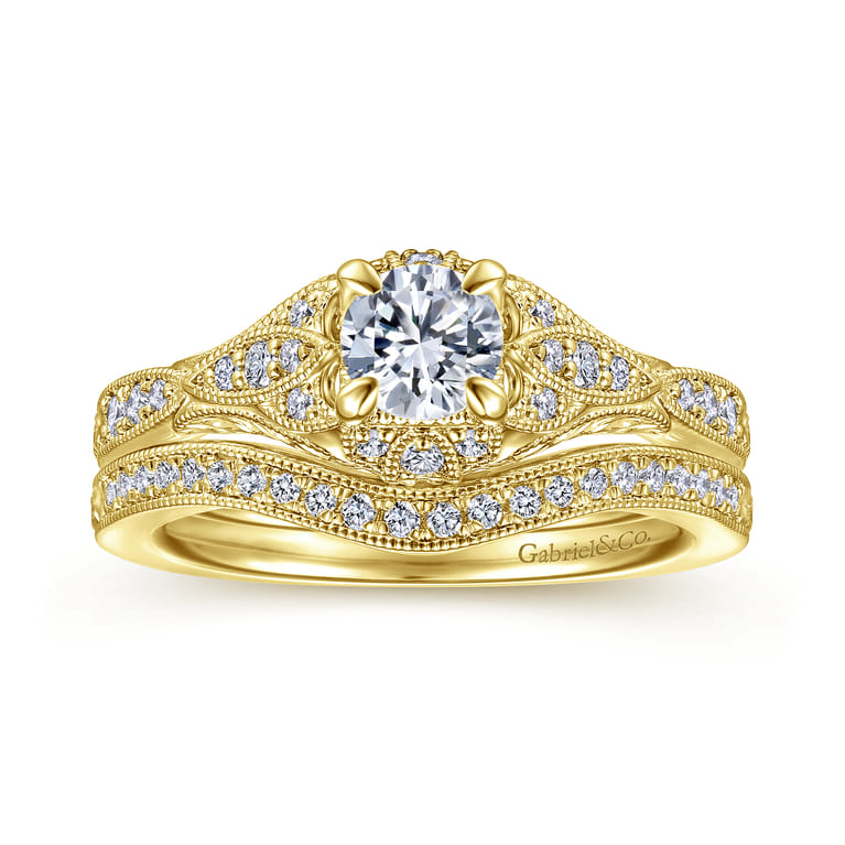 14K Yellow Gold Matching Wedding Band - 0.1 ct - Shot 4