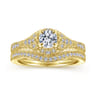 14K Yellow Gold Matching Wedding Band - 0.1 ct