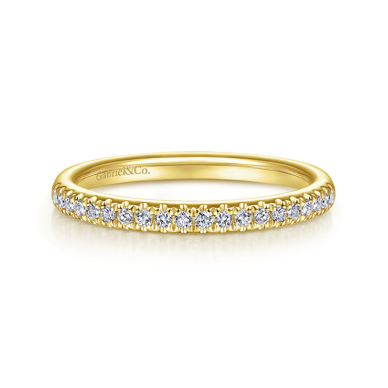 14K Yellow Gold Matching Wedding Band - 0.14 ct - Shot 1