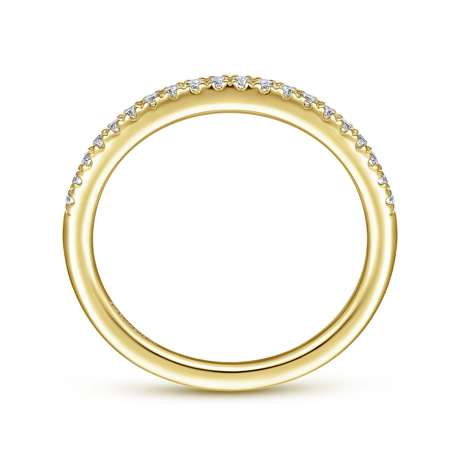 14K Yellow Gold Matching Wedding Band - 0.14 ct - Shot 2