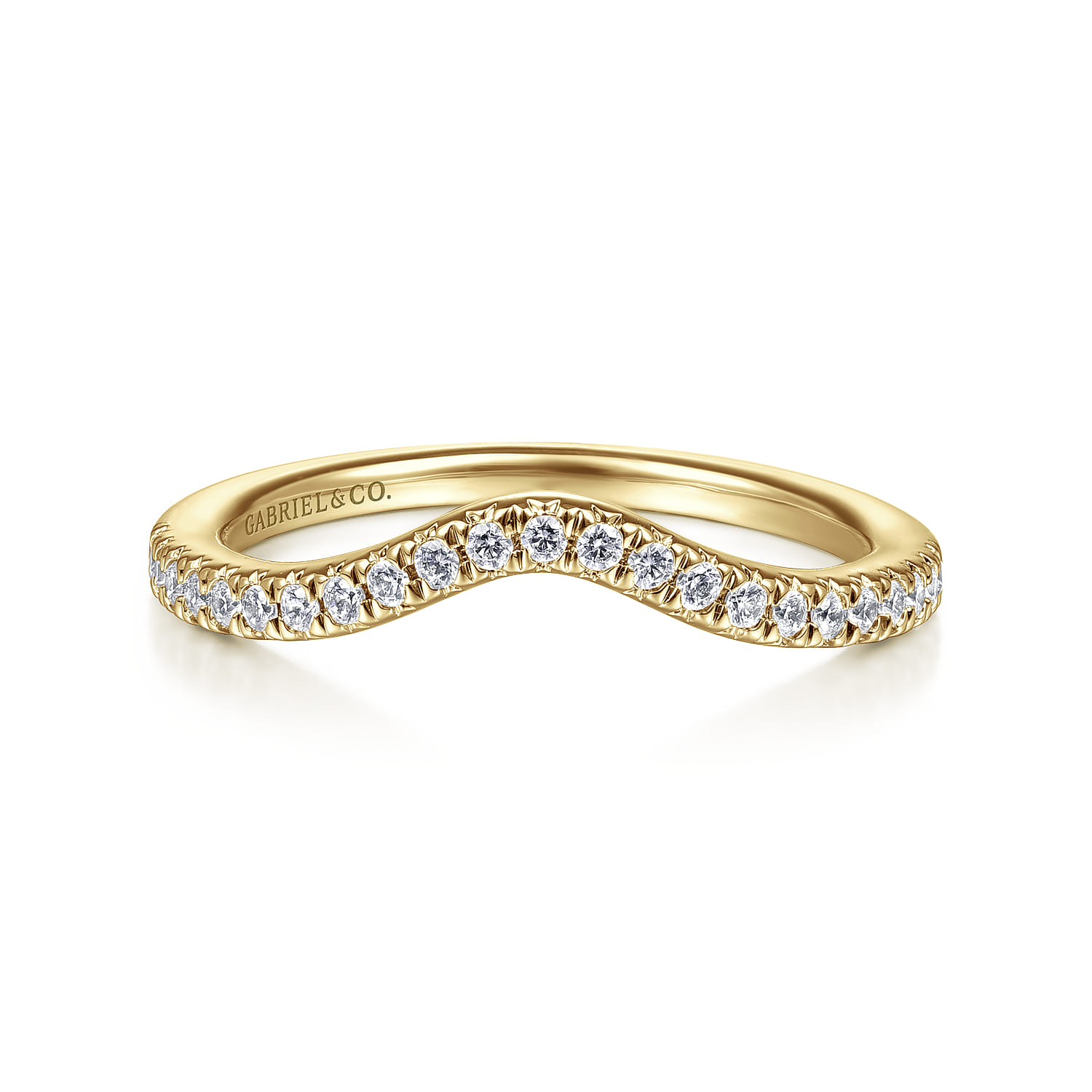14K Yellow Gold Matching Wedding Band - 0.19 ct - Shot 1